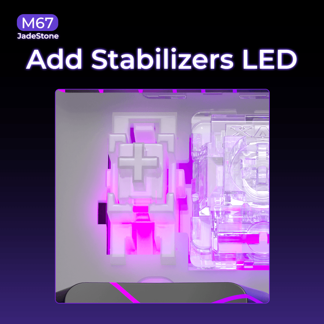 XVX M67 JadeStone Interstellar Black Tri-Mode RGB Mechanical Keyboard - A-1 Thread Vault