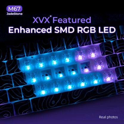 XVX M67 JadeStone Interstellar Black Tri-Mode RGB Mechanical Keyboard - A-1 Thread Vault