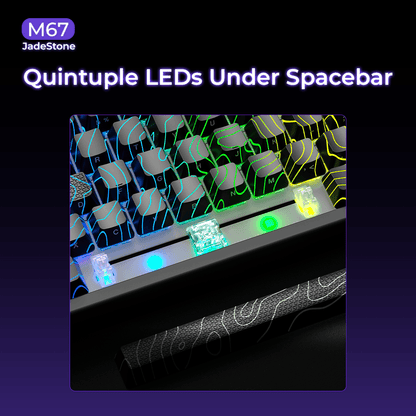 XVX M67 JadeStone Interstellar Black Tri-Mode RGB Mechanical Keyboard - A-1 Thread Vault
