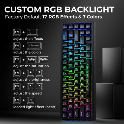 XVX M67 JadeStone Miami Tri-Mode RGB Mechanical Keyboard - A-1 Thread Vault