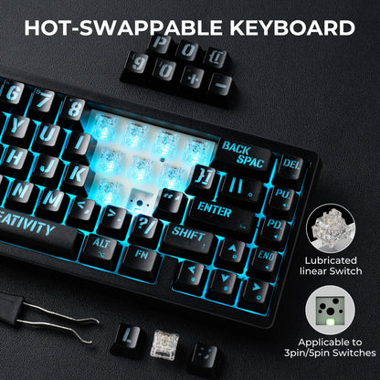 XVX M67 JadeStone Miami Tri-Mode RGB Mechanical Keyboard - A-1 Thread Vault