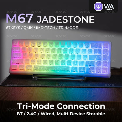 XVX M67 JadeStone Spider Web Tri-Mode RGB Mechanical Keyboard - A-1 Thread Vault