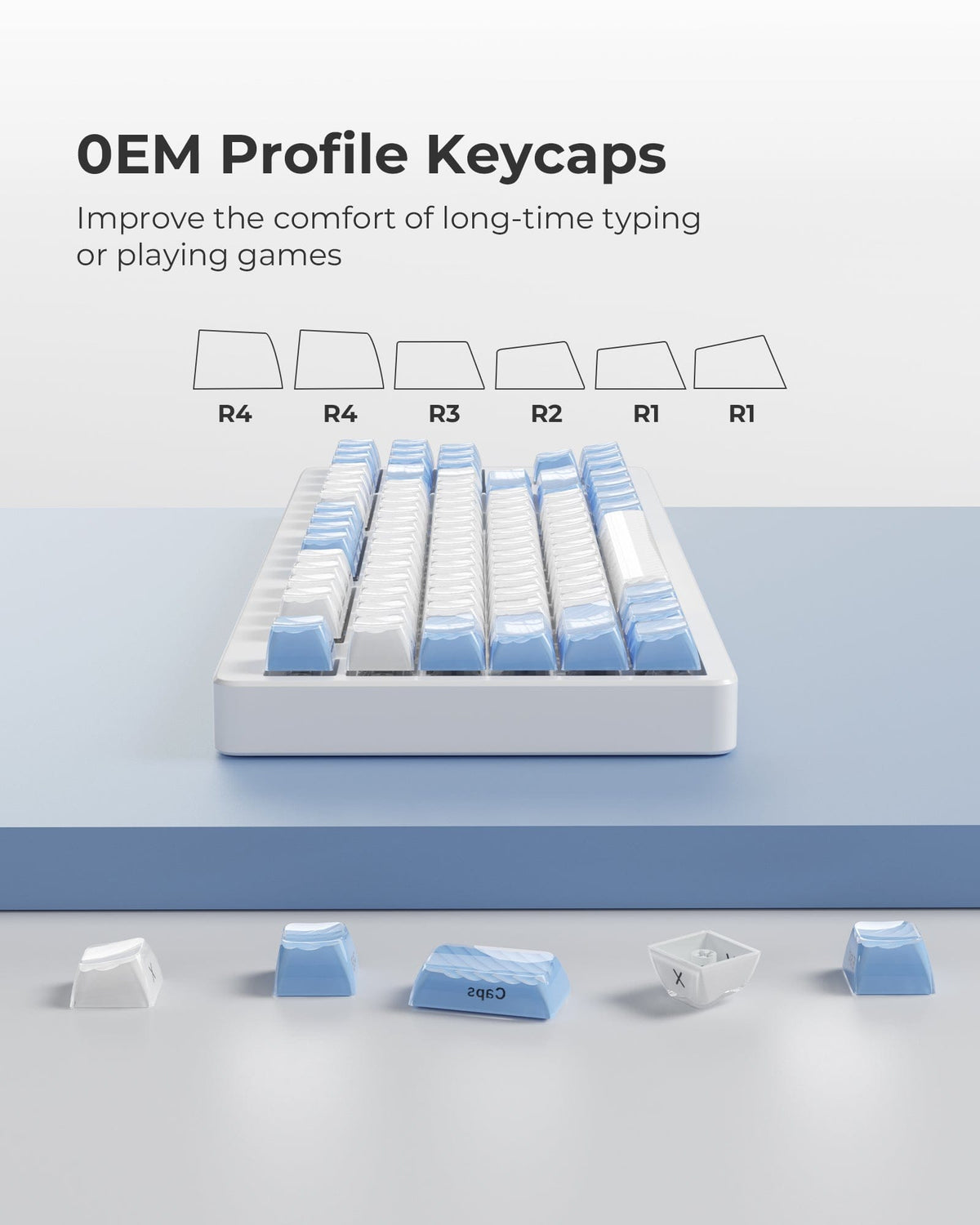 XVX Magic Wave OEM Profile Side-Printed 136-Key PC Keycap Set - A-1 Thread Vault