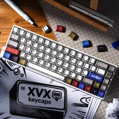 XVX Manga Graffiti Cherry Profile 134-Key Dye-Sublimation PBT Keycap Set - A-1 Thread Vault