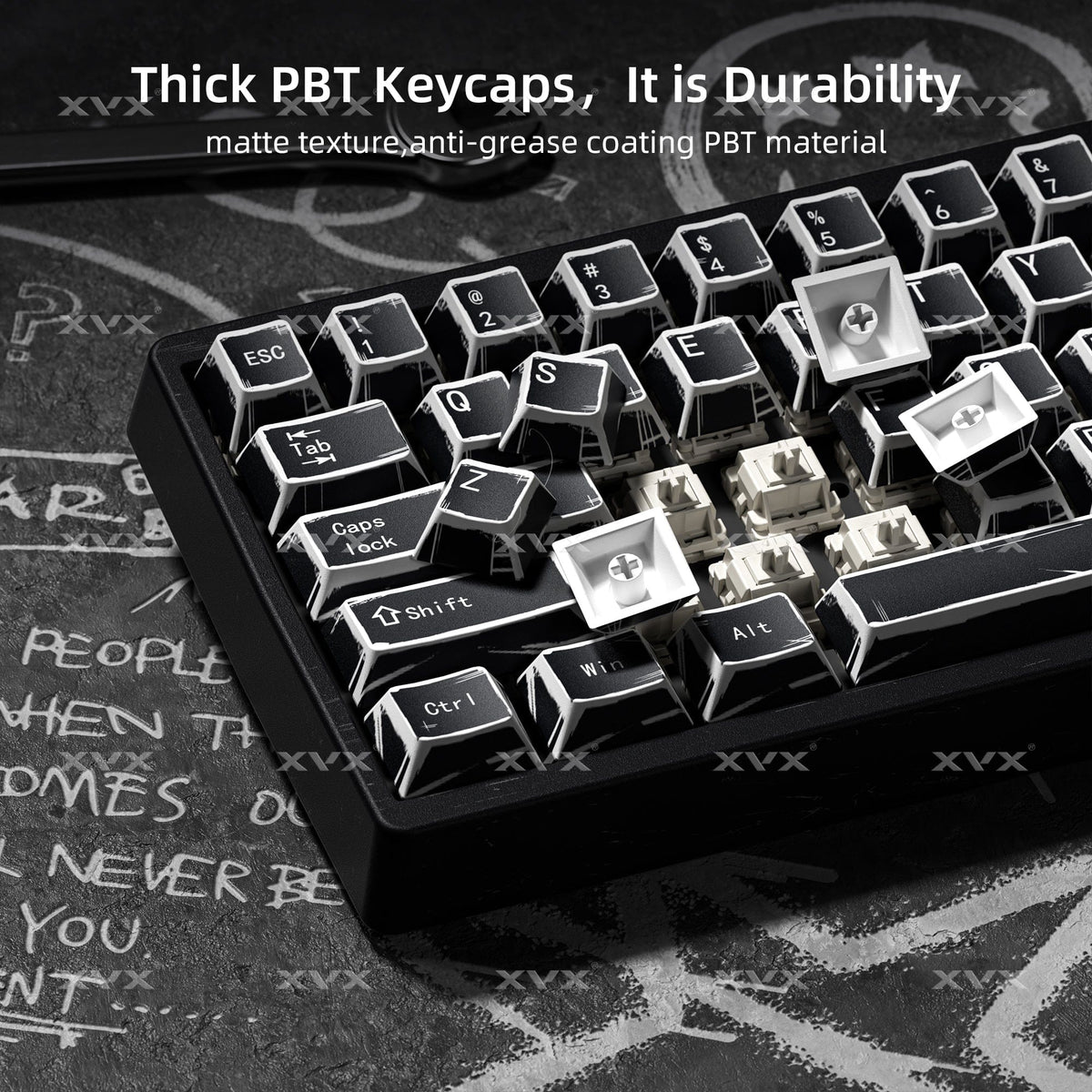 XVX Manga Graffiti Cherry Profile 134-Key Dye-Sublimation PBT Keycap Set - A-1 Thread Vault