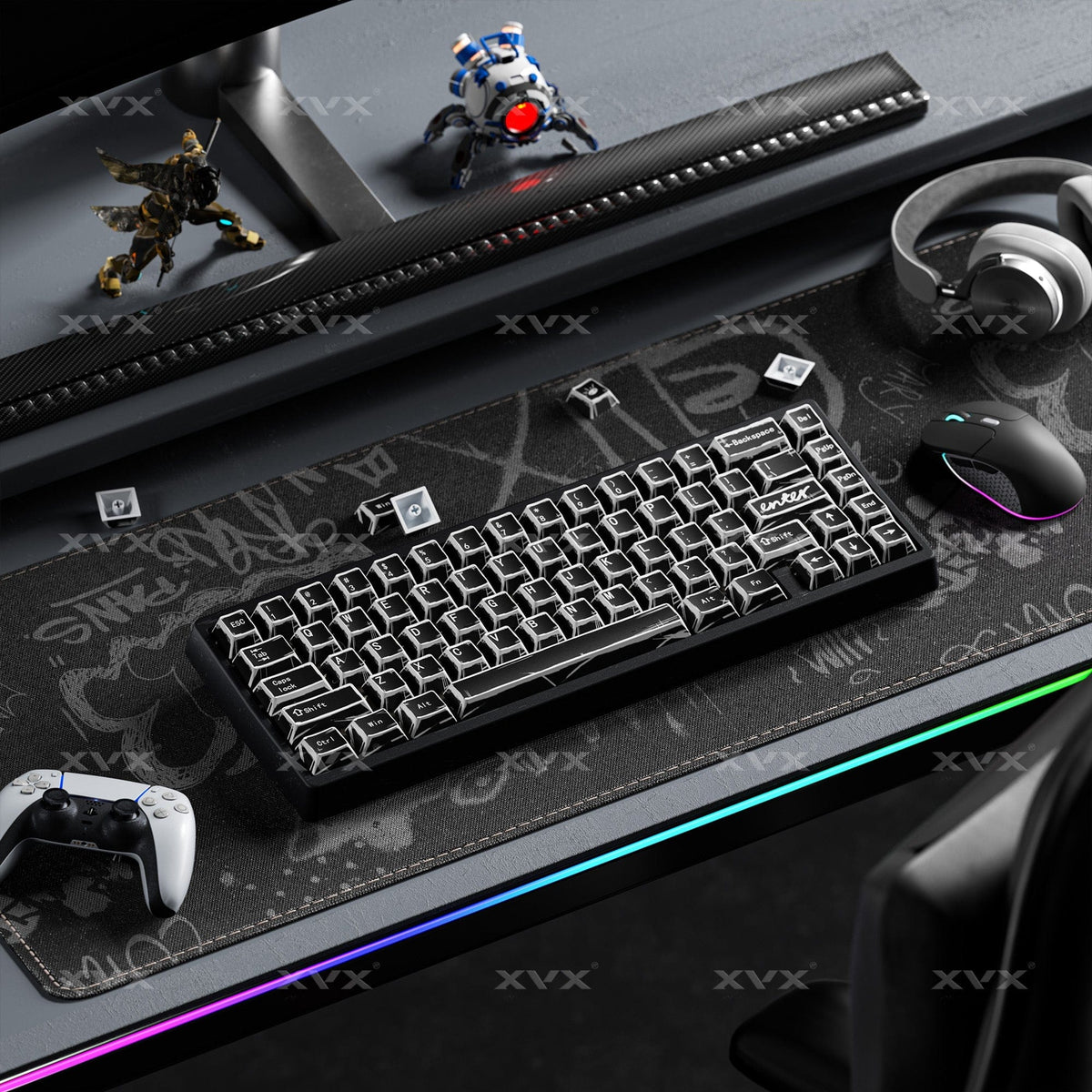 XVX Manga Graffiti Cherry Profile 134-Key Dye-Sublimation PBT Keycap Set - A-1 Thread Vault