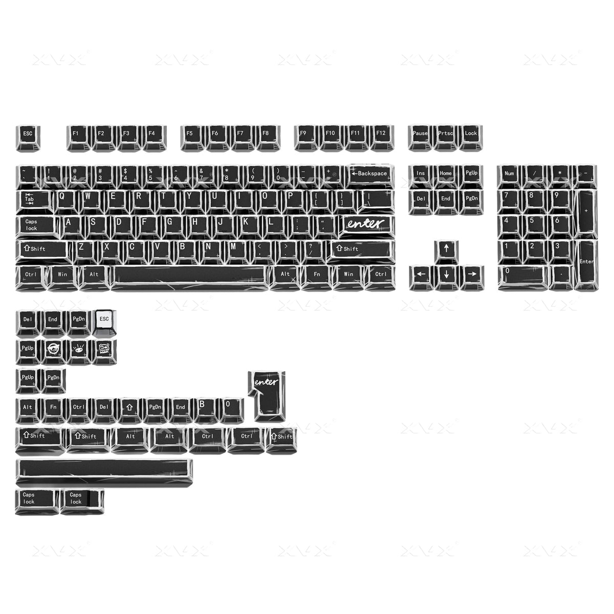 XVX Manga Graffiti Cherry Profile 134-Key Dye-Sublimation PBT Keycap Set - A-1 Thread Vault