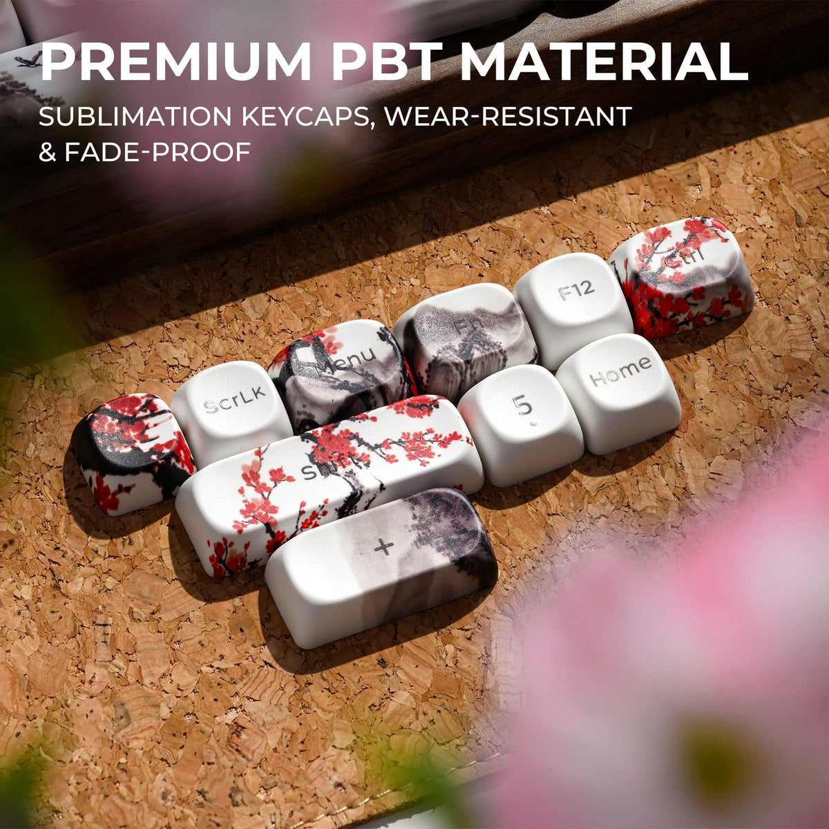 XVX Mono Plum Blossom MOA Profile Shine-Through PBT Keycap Set - A-1 Thread Vault