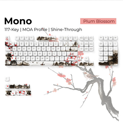 XVX Mono Plum Blossom MOA Profile Shine-Through PBT Keycap Set - A-1 Thread Vault