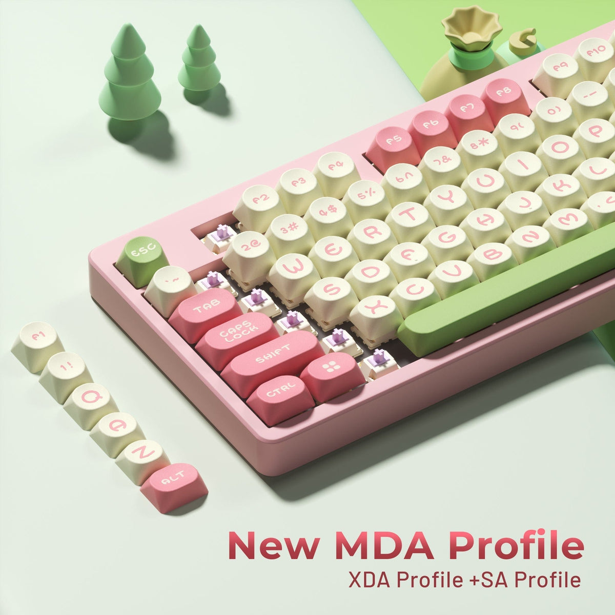 XVX MOOD Series MOA Profile Dye-Sublimation 130-Key PBT Keycap Set - A-1 Thread Vault