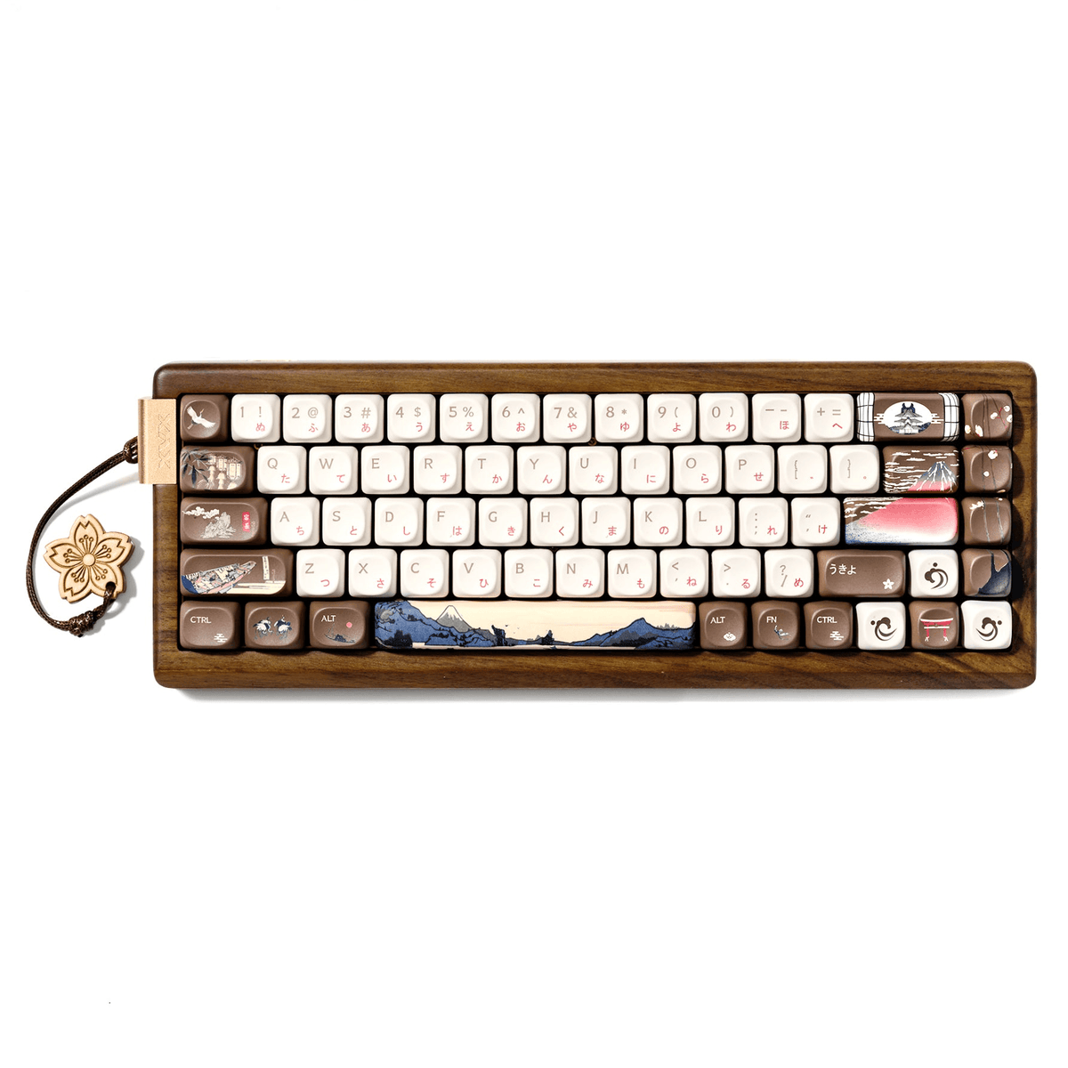 XVX MU68 FujiWave VIA Wireless Wooden Mechanical Keyboard - A-1 Thread Vault