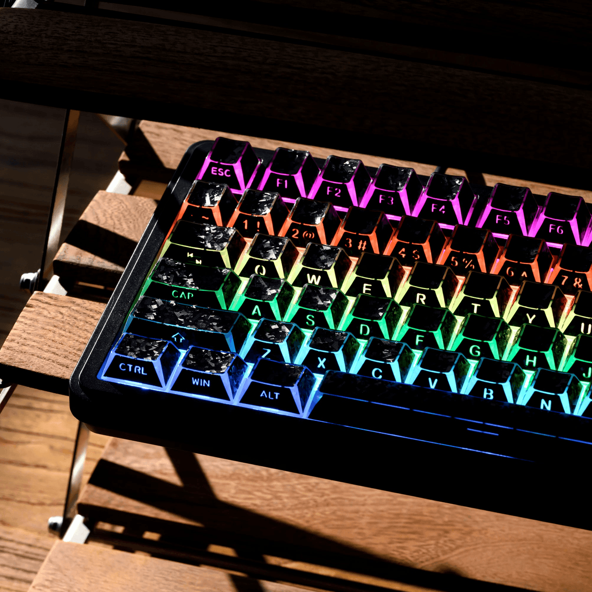 XVX PRISM Forged Carbon Shine-Through Cherry Profile 136-Key PBT Keycap Set - A-1 Thread Vault