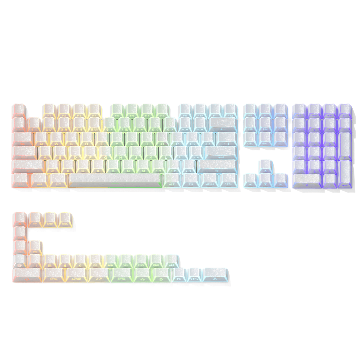 XVX PRISM Forged Carbon Shine-Through Cherry Profile 136-Key PBT Keycap Set - A-1 Thread Vault