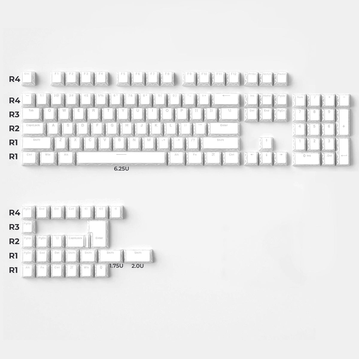 XVX PRISM Refraction Shine-Through Cherry Profile 130-Key PBT Keycap Set - A-1 Thread Vault