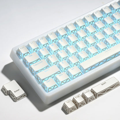 XVX PRISM Refraction Shine-Through Cherry Profile 130-Key PBT Keycap Set - A-1 Thread Vault