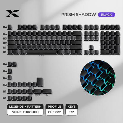 XVX PRISM Shadow Shine-Through Double-Shot Cherry Profile PBT Keycap Set - A-1 Thread Vault