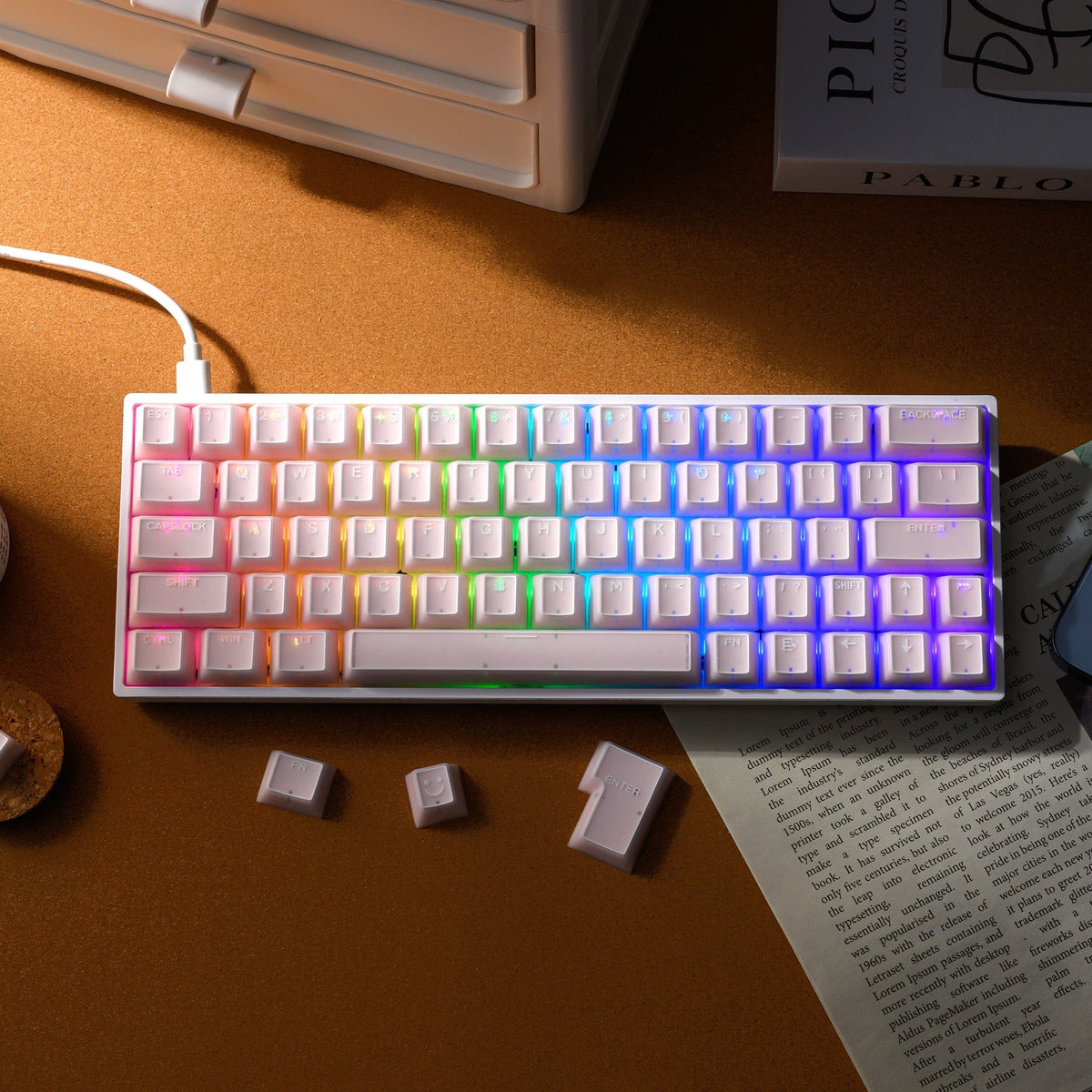 XVX PRISM Shine-Through Double-Shot Cherry Profile 142-Key PBT Keycap Set - A-1 Thread Vault