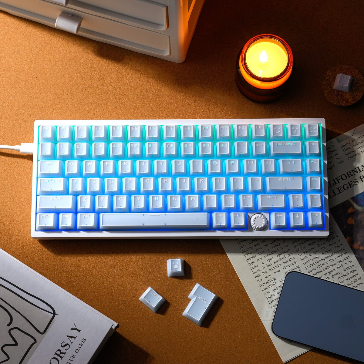 XVX PRISM Shine-Through Double-Shot Cherry Profile 142-Key PBT Keycap Set - A-1 Thread Vault