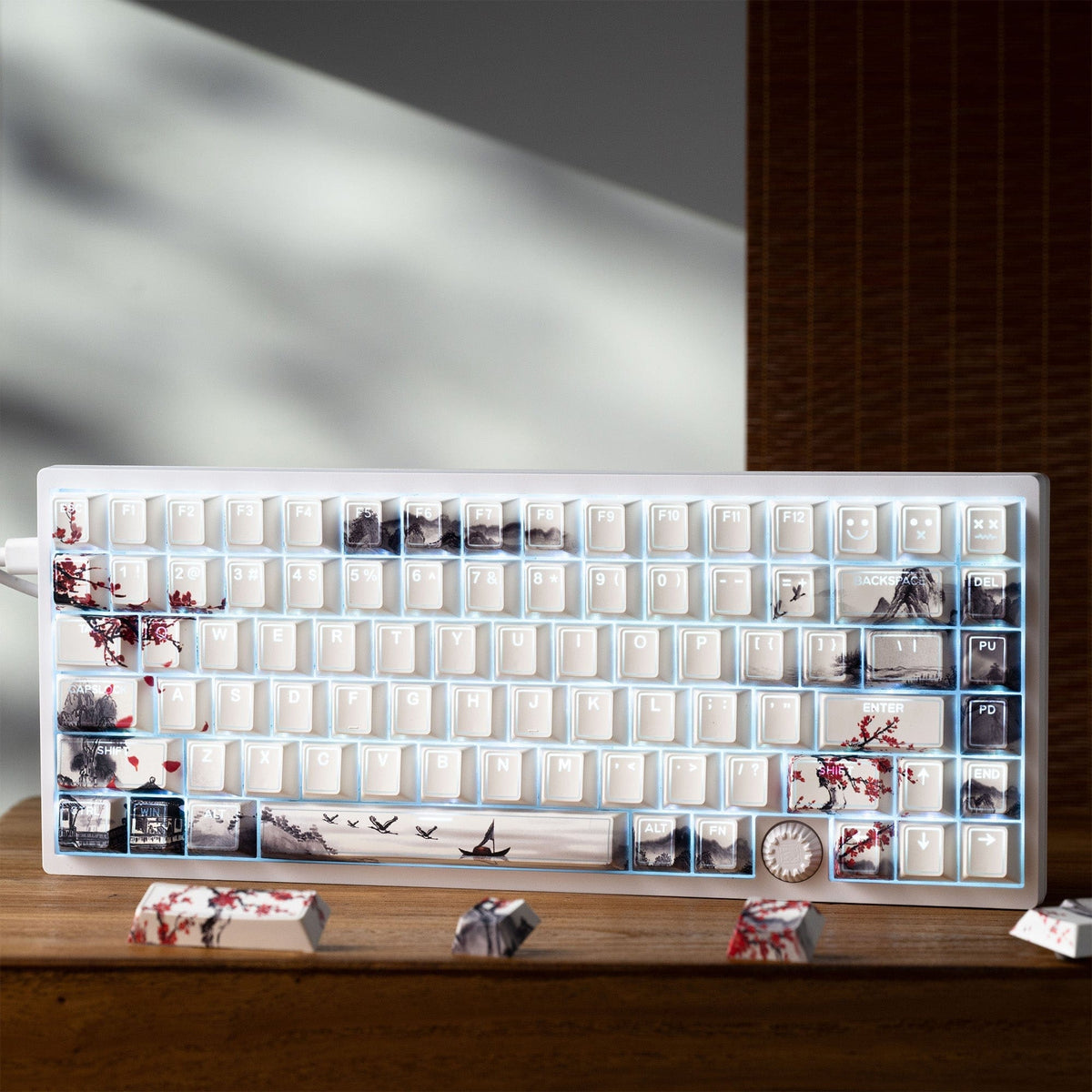 XVX PRISM Shine-Through Double-Shot Cherry Profile 142-Key PBT Keycap Set - A-1 Thread Vault