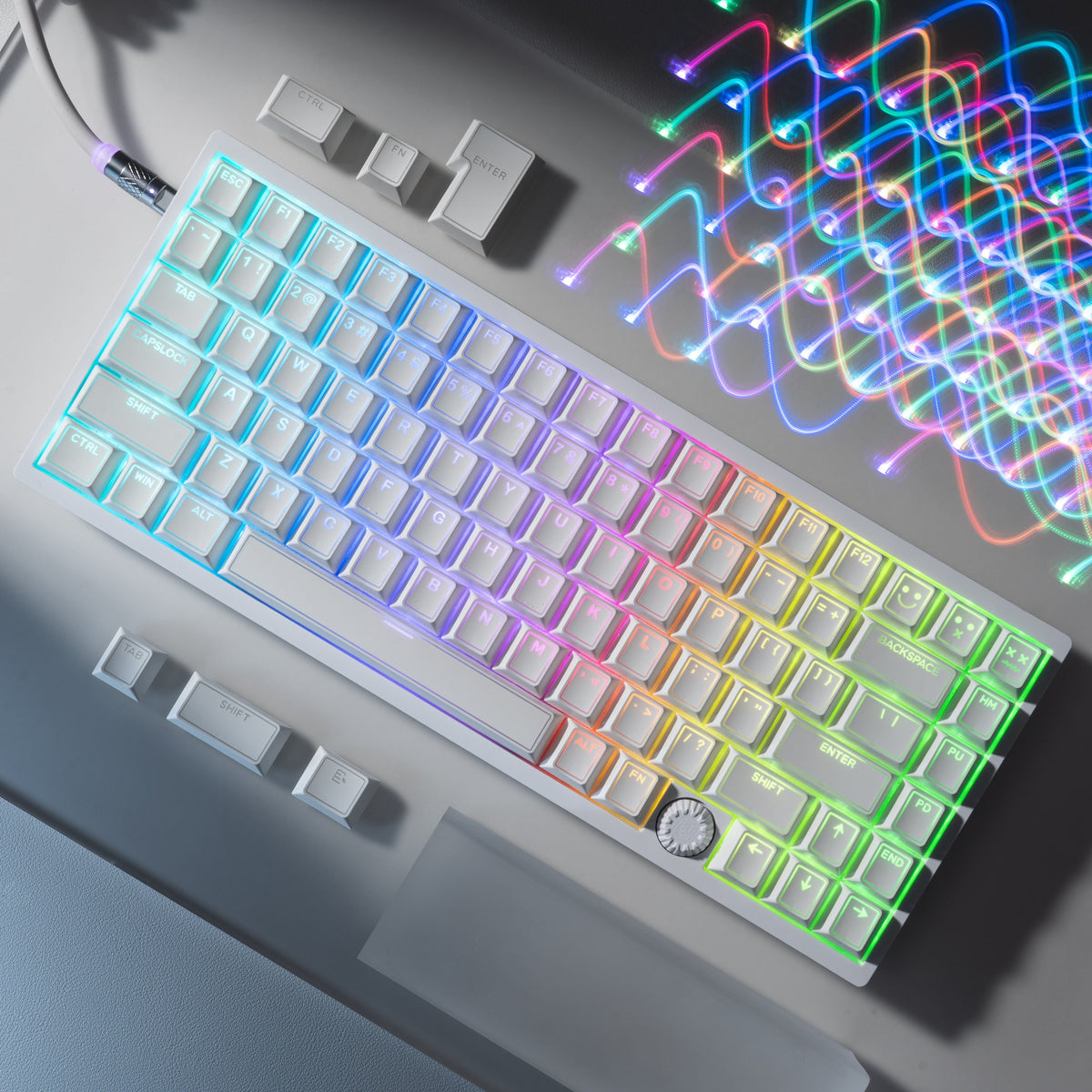 XVX PRISM Shine-Through Double-Shot Cherry Profile 142-Key PBT Keycap Set - A-1 Thread Vault