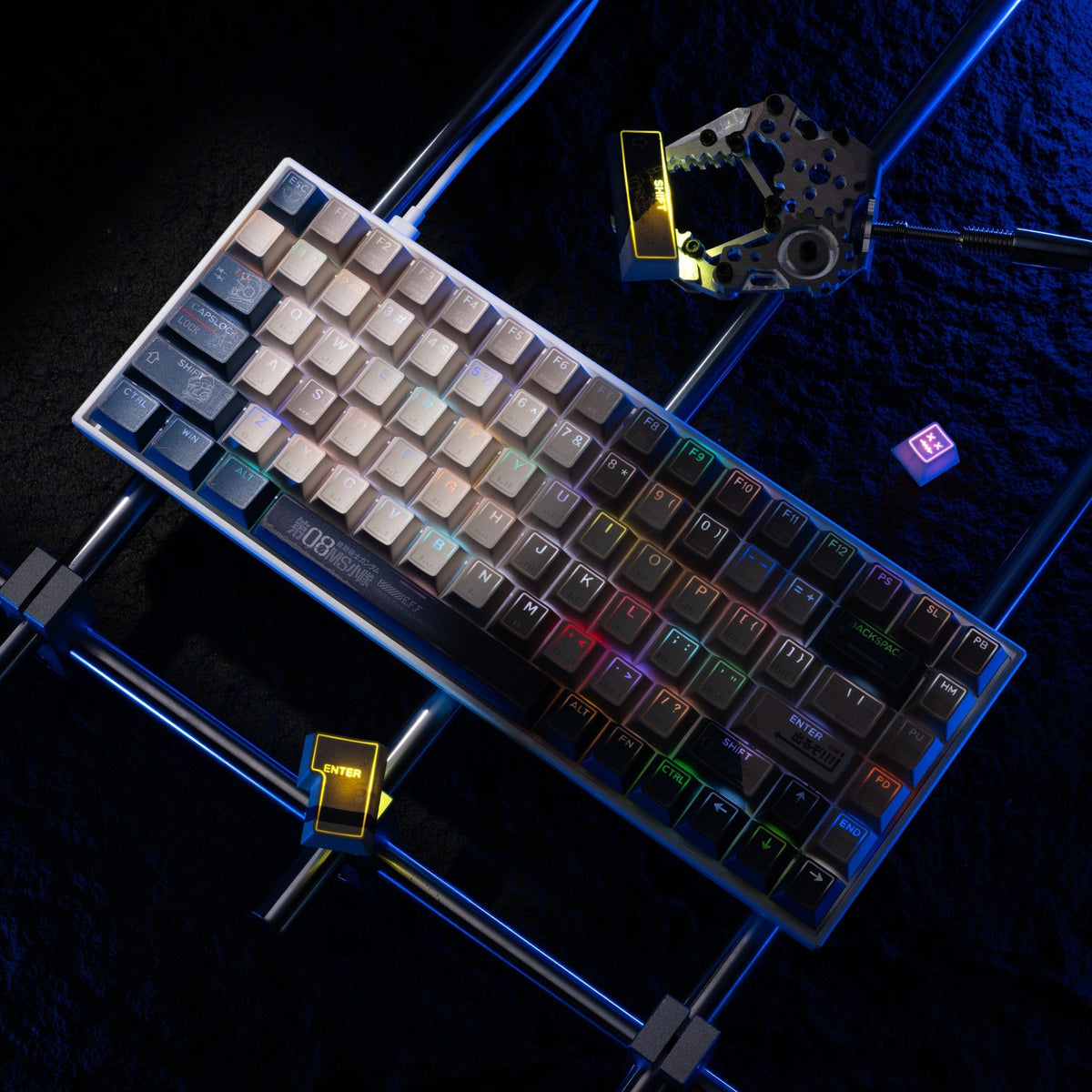 XVX PRISM Shine-Through Double-Shot Cherry Profile 142-Key PBT Keycap Set - A-1 Thread Vault