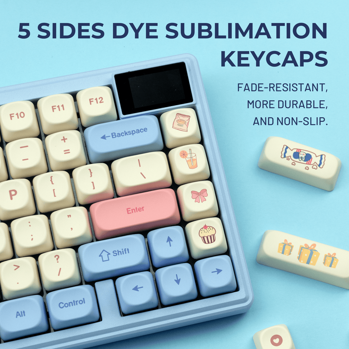 XVX Rainbow Candy MOA Profile Dye-Sub 143-Key PBT Keycap Set - A-1 Thread Vault