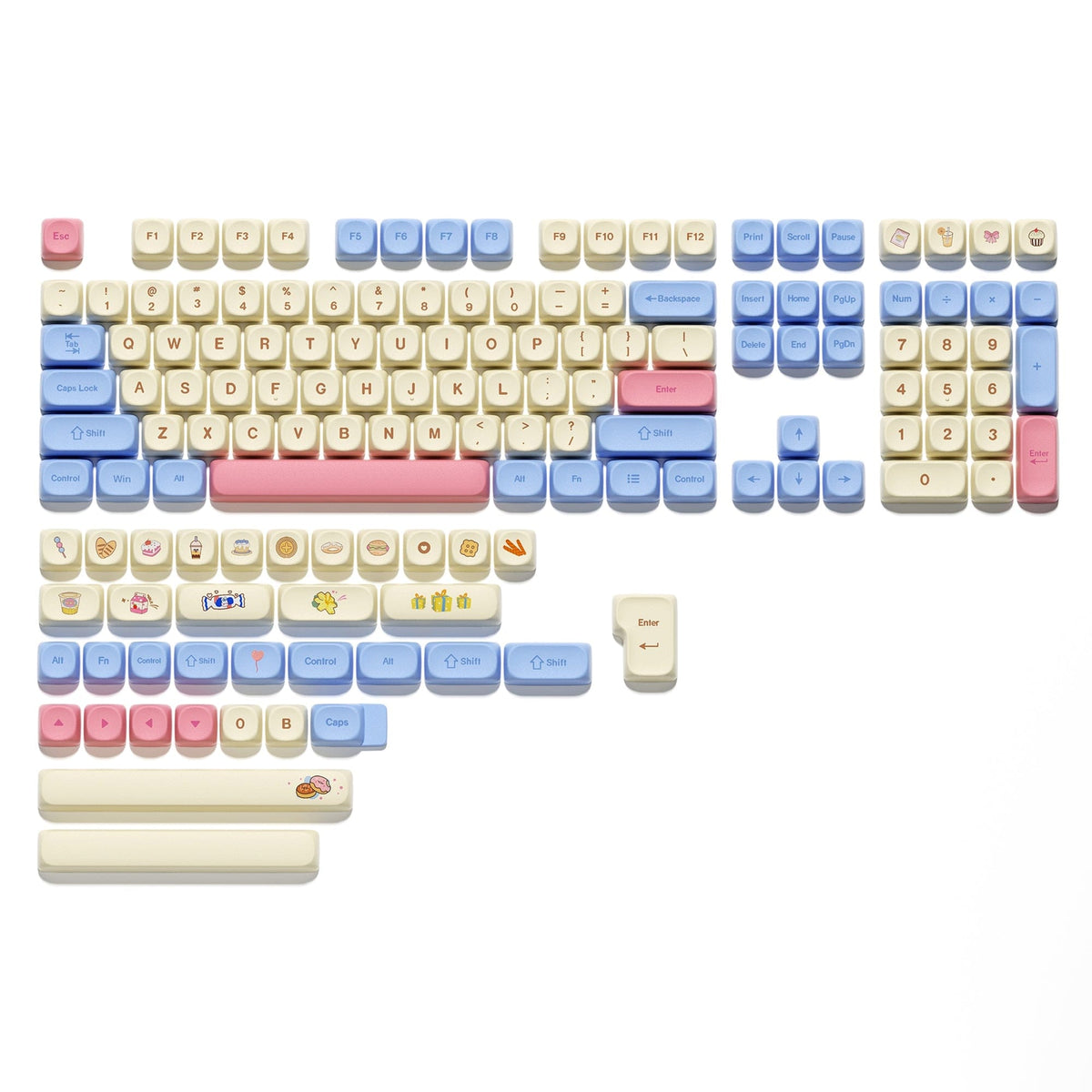 XVX Rainbow Candy MOA Profile Dye-Sub 143-Key PBT Keycap Set - A-1 Thread Vault