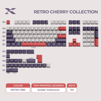 XVX Retro Cherry Series Color Matching Double-Shot PBT Keycap Set - A-1 Thread Vault