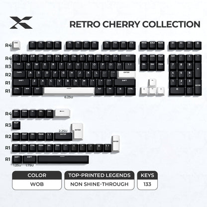 XVX Retro Cherry Series Color Matching Double-Shot PBT Keycap Set - A-1 Thread Vault