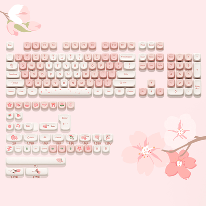 XVX Sakura 143-Key MOA Profile Dye-Sub PBT Keycap Set - A-1 Thread Vault