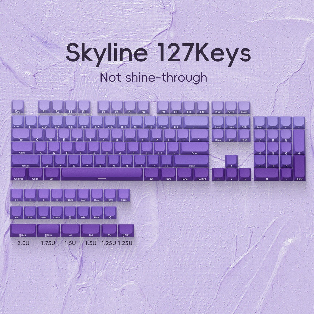 XVX Slope Low Profile Side-Printed Keycaps 131 Keys (6 Colors) - A-1 Thread Vault