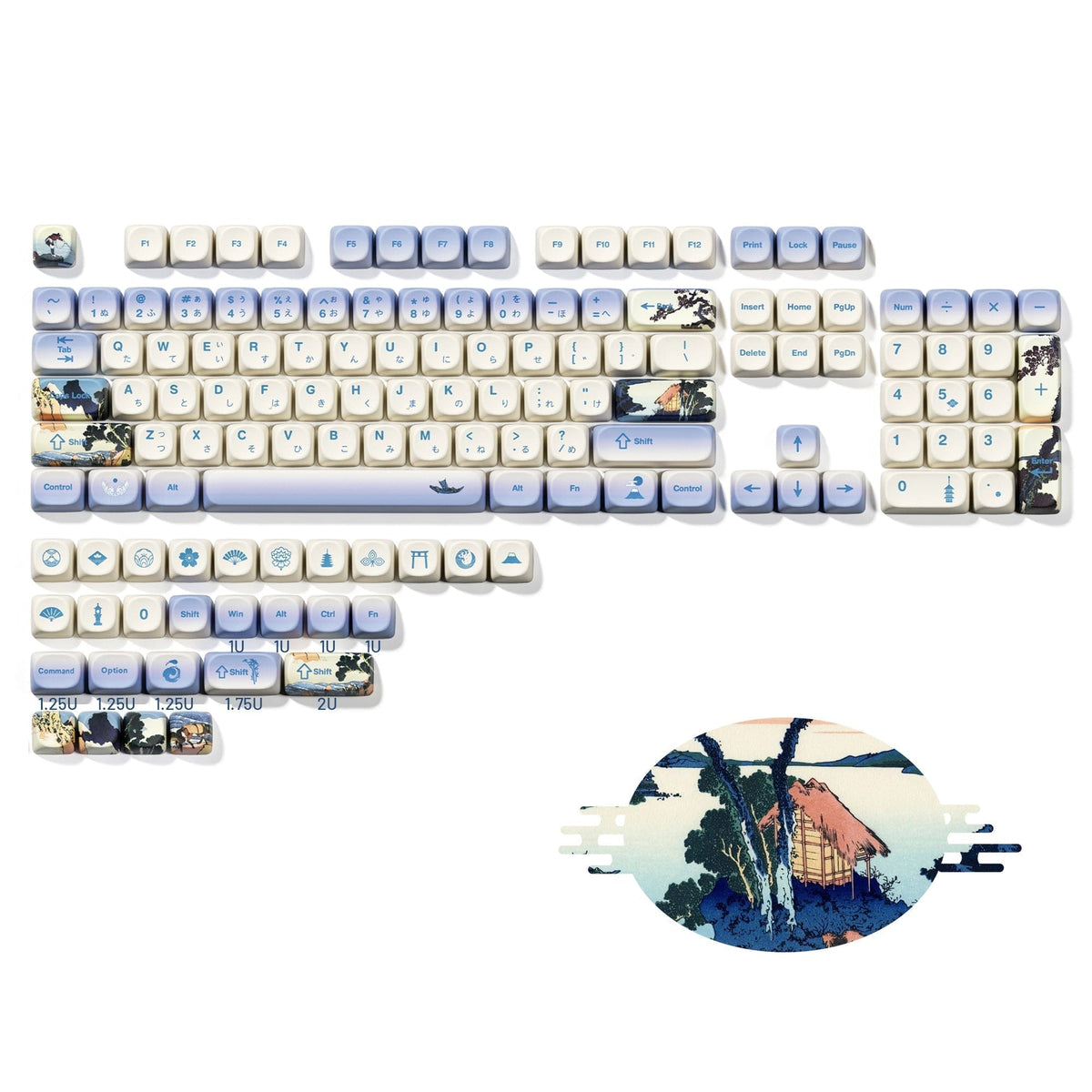 XVX U-kiyoe Fugaku (冨嶽) Series Glaze Textured MOA Profile Keycap Set - A-1 Thread Vault