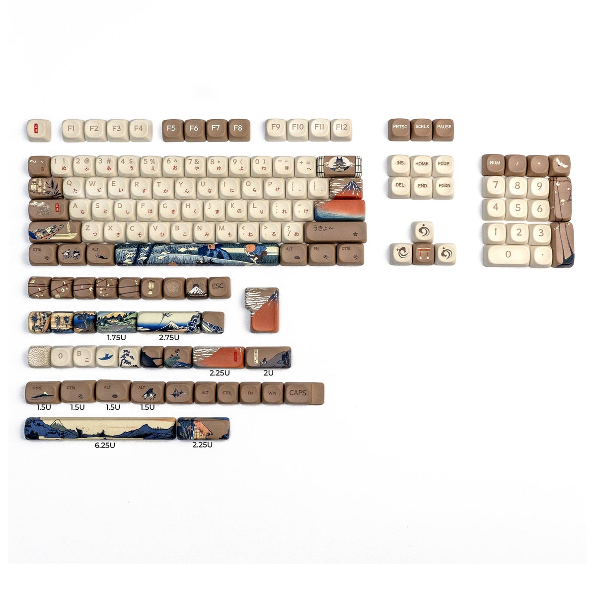 XVX U-kiyoe Fugaku (冨嶽) Series Glaze Textured MOA Profile Keycap Set - A-1 Thread Vault