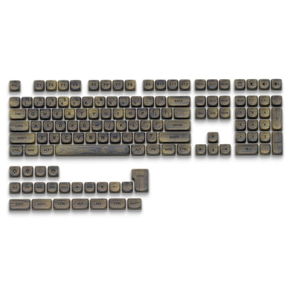 XVX Walnut Texture MOA Profile Dye-Sublimation PBT 130-Key Keycap Set - A-1 Thread Vault
