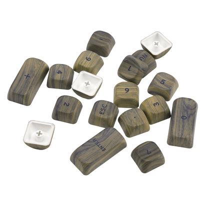 XVX Walnut Texture MOA Profile Dye-Sublimation PBT 130-Key Keycap Set - A-1 Thread Vault