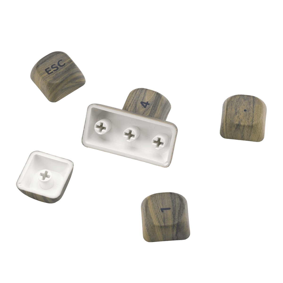 XVX Walnut Texture MOA Profile Dye-Sublimation PBT 130-Key Keycap Set - A-1 Thread Vault