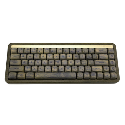 XVX Walnut Texture MOA Profile Dye-Sublimation PBT 130-Key Keycap Set - A-1 Thread Vault