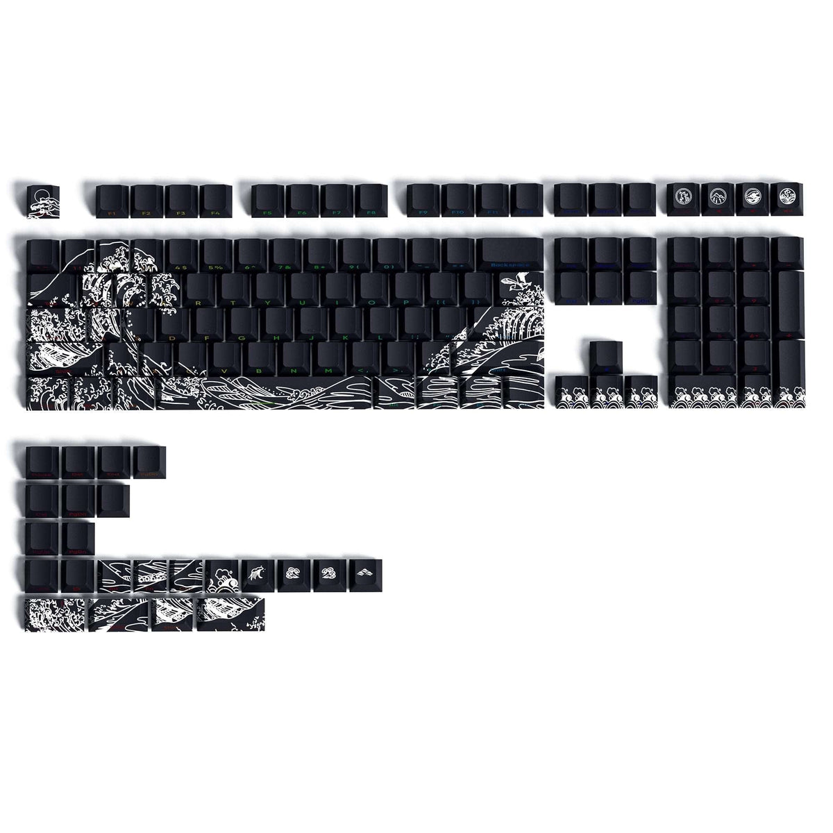 XVX Wave of Kanagawa Cherry Profile Side Print Dye-sub PBT Keycap Set (131-Key) - A-1 Thread Vault
