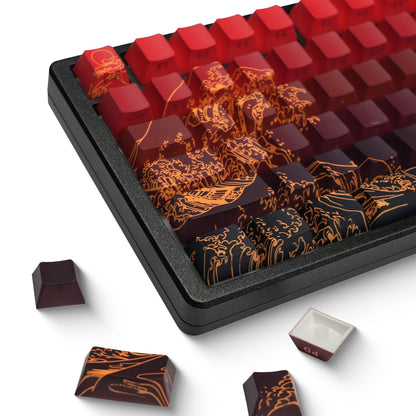 XVX Wave of Kanagawa Cherry Profile Side Print Dye-sub PBT Keycap Set (131-Key) - A-1 Thread Vault