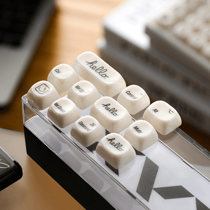 XVX White Chocolate MOA Profile Translucent 139-Key PC Keycap Set - A-1 Thread Vault