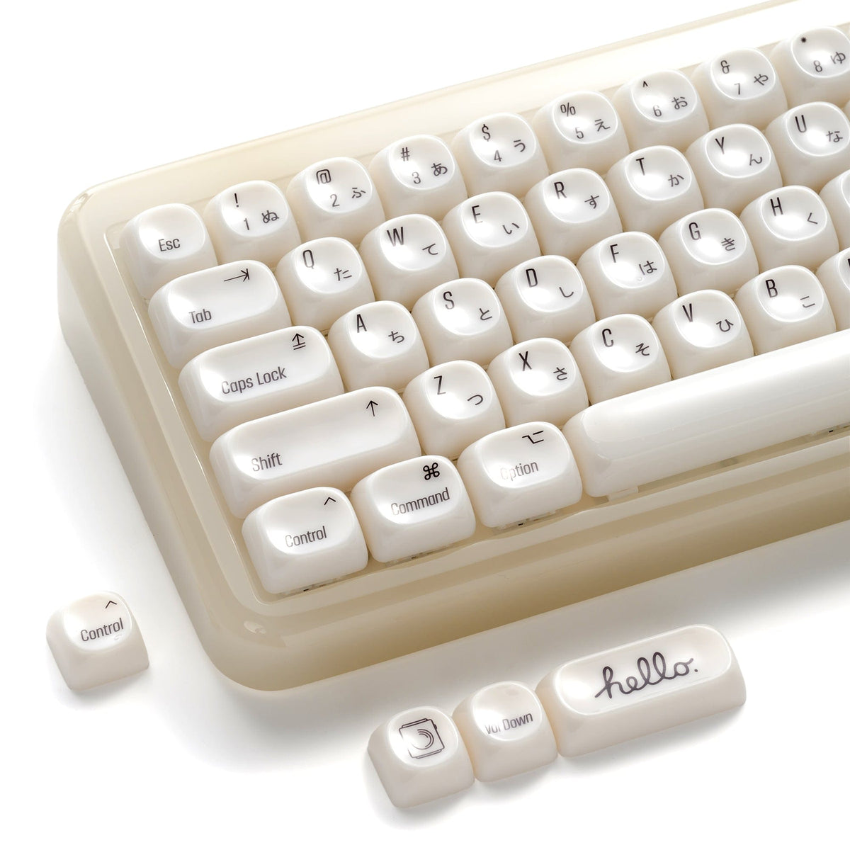 XVX White Chocolate MOA Profile Translucent 139-Key PC Keycap Set - A-1 Thread Vault