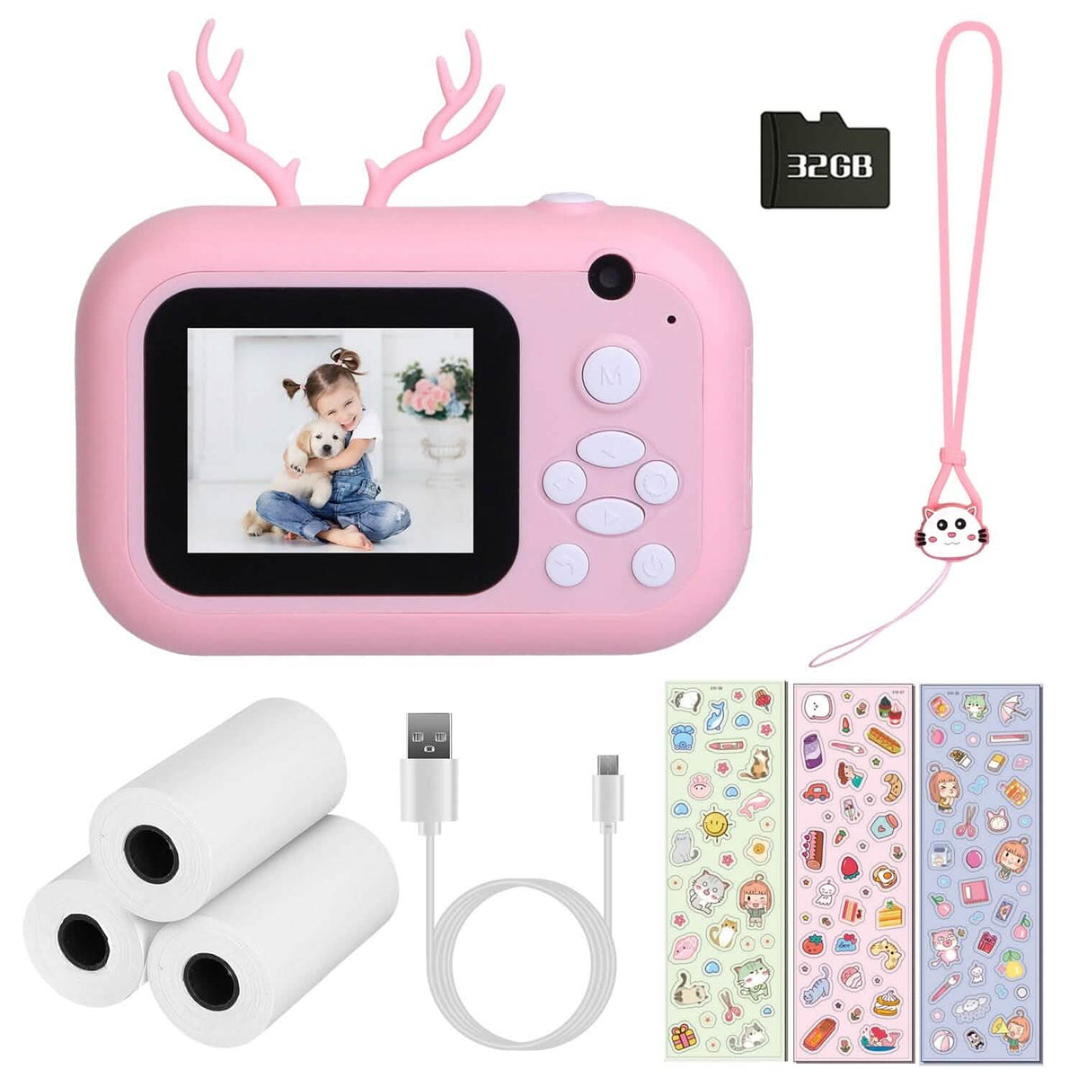 Zero Ink Selfie Camera 1080P HD Video Recorder with Dual Lens 3 Roll Print Papers - A-1 Thread Vault