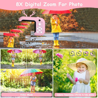 Zero Ink Selfie Camera 1080P HD Video Recorder with Dual Lens 3 Roll Print Papers - A-1 Thread Vault