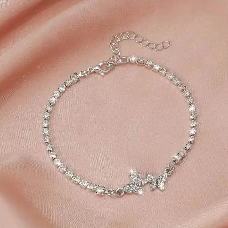Zinc Alloy Glittering Butterfly Rhinestone Bracelet for Women - A-1 Thread Vault