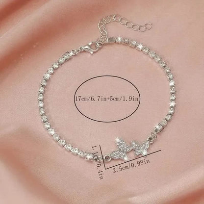 Zinc Alloy Glittering Butterfly Rhinestone Bracelet for Women - A-1 Thread Vault