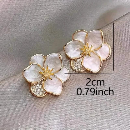 Zinc Alloy Pretty Sweet Flower Design Stud Earrings - A-1 Thread Vault