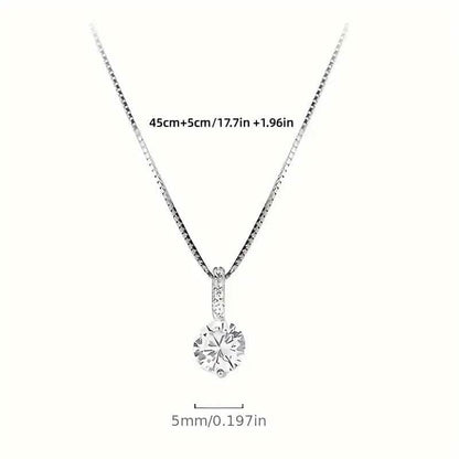 Zirconia Water Drop Pendant Clavicle Chain Necklace - A-1 Thread Vault