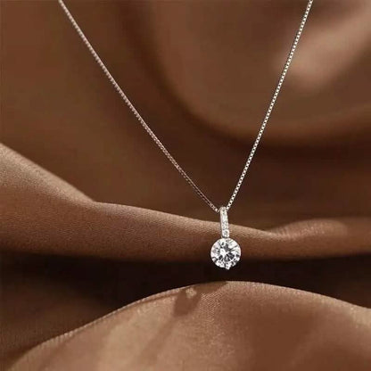 Zirconia Water Drop Pendant Clavicle Chain Necklace - A-1 Thread Vault
