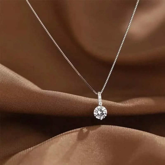 Zirconia Water Drop Pendant Clavicle Chain Necklace - A-1 Thread Vault