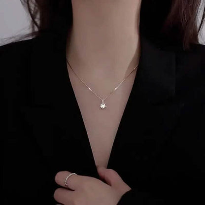 Zirconia Water Drop Pendant Clavicle Chain Necklace - A-1 Thread Vault